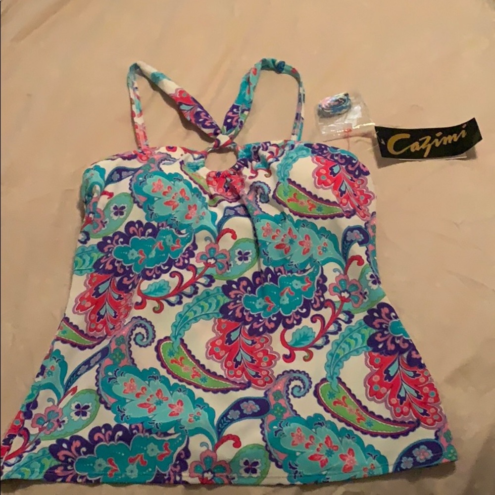 Cazimi ring high Neck tankini bathing suit top